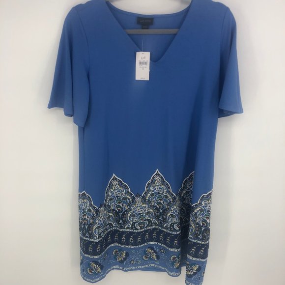 J. Jill Soft Flutter Sleeve Printed Dress Small - Picture 4 of 5